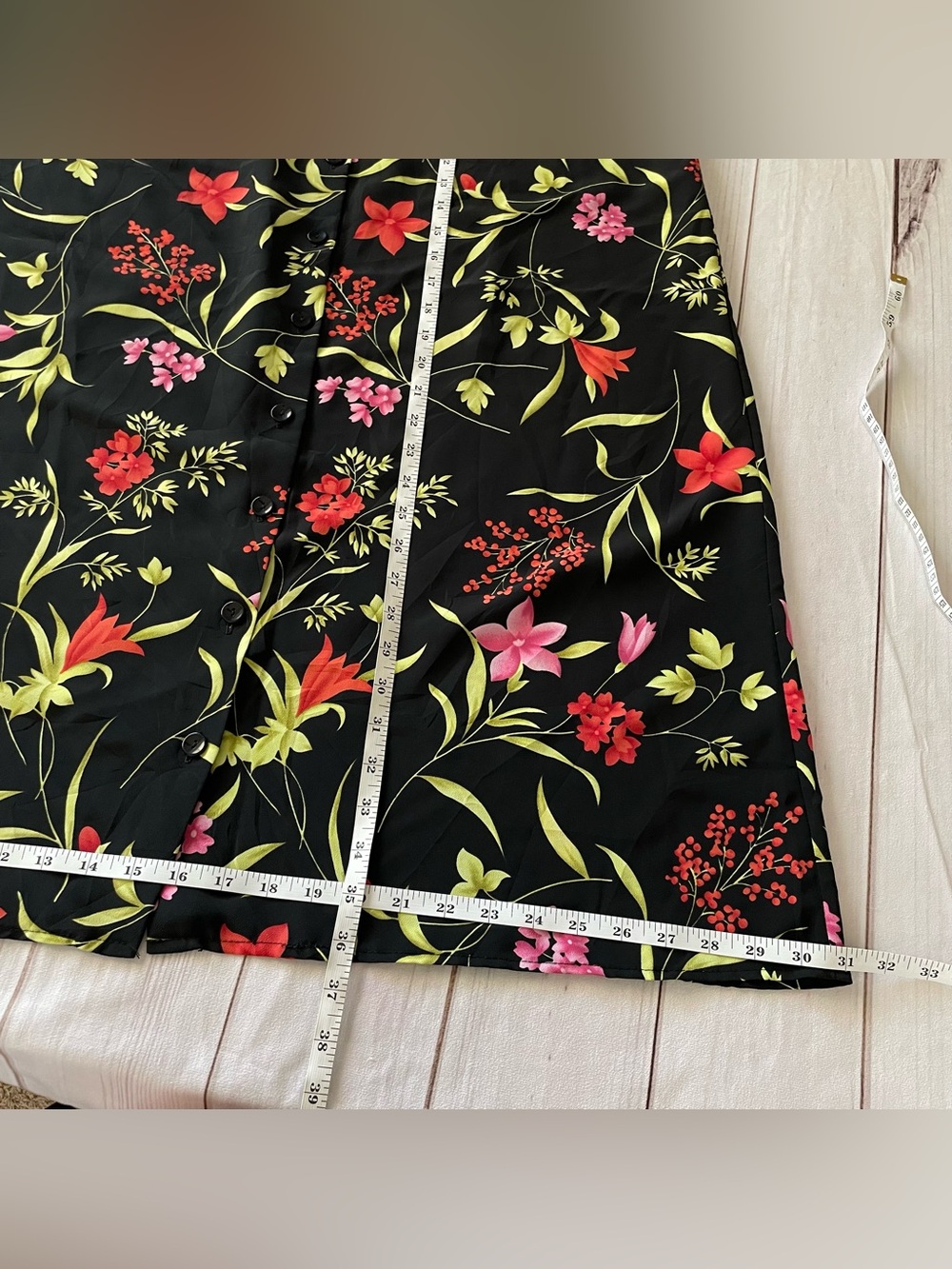 Jaclyn Smith Floral Maxi Skirt Women’s XL Black Colorful VTG 90s Pull On Elastic - Picture 11 of 13